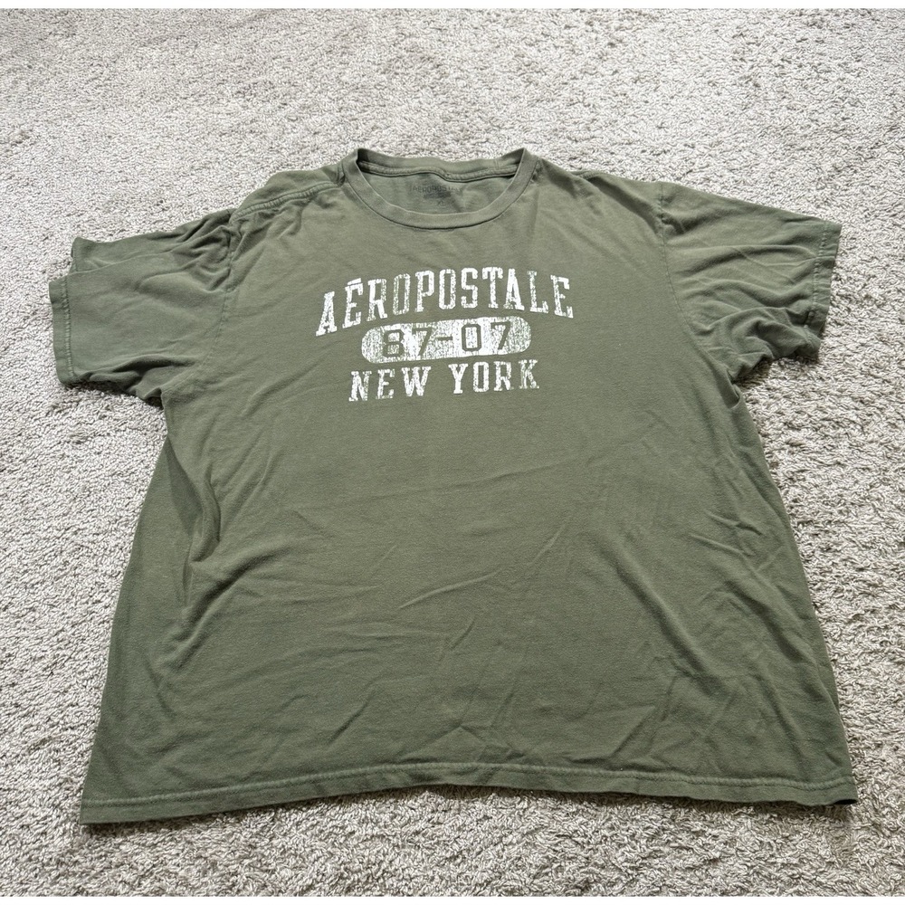 Vintage Aeropostale New York Graphic Mens Shirt Y2K Skater‎ Thrasher Green XL